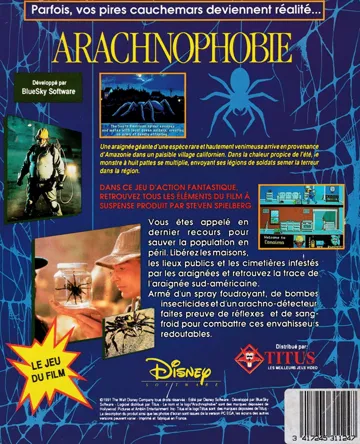 Arachnophobia (1991) box cover back